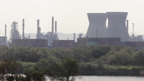 Blick Auf Das Haifa Kraftwerk Bei Tageslicht — Stockvideo