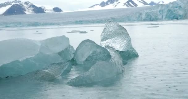 Γραφική Θέα Του Μεγάλου Παγόβουνου Spitsbergen — Αρχείο Βίντεο