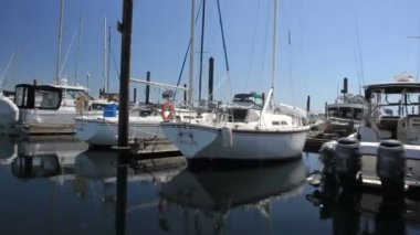 Tekne görünümünü dock Vancouver, Kanada'da