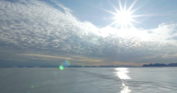 Panoramisch Zicht Van Noorwegen Zee Bergen Horizon — Stockvideo