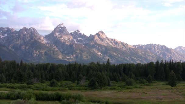 Hegyek Festői Kilátás Grand Teton Nemzeti Park Amerikai Egyesült Államok — Stock videók