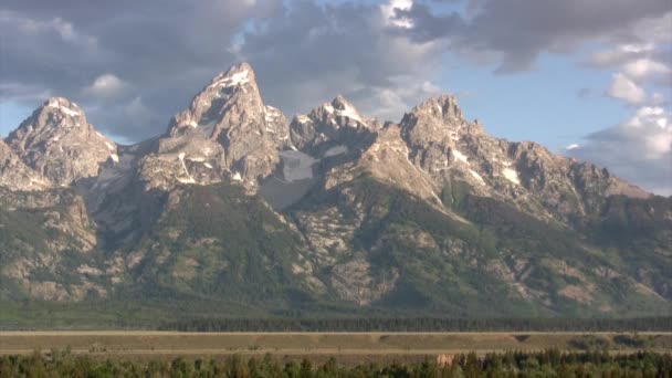 Malowniczy Widok Gór Grand Teton National Park Stany Zjednoczone Ameryki — Wideo stockowe