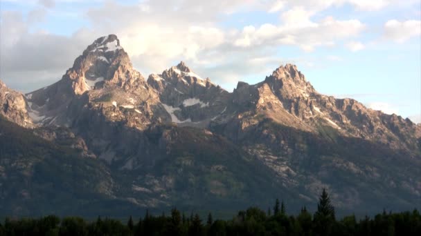 Vistas Panorámicas Las Montañas Parque Nacional Grand Teton — Vídeos de Stock