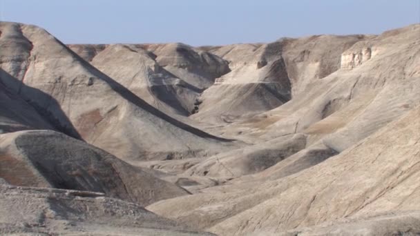 イスラエル ユダヤ砂漠の景色のパノラマ ビュー — ストック動画
