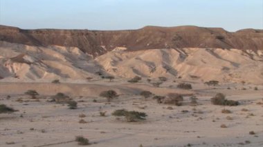 Panoramik kuru Negev Çölü manzara, İsrail