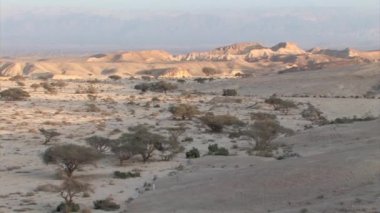 Panoramik kuru Negev Çölü manzara, İsrail