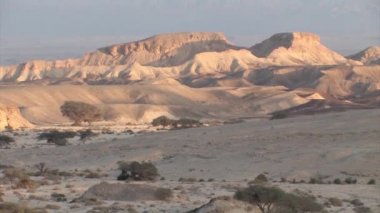 Panoramik kuru Negev Çölü manzara, İsrail