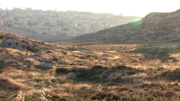 Panoramisch Uitzicht Van West Bank Veiligheid Muur Israël — Stockvideo