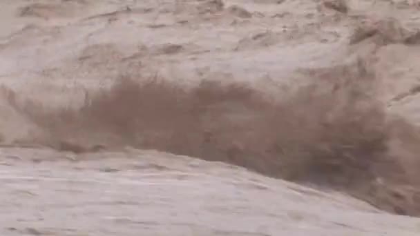 Festői Kilátással Flash Árvíz Wadi Zeelim Negev Sivatagban Izrael — Stock videók