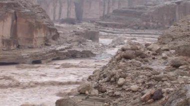 Wadi Zeelim, Negev Çölü, İsrail ani sel doğal görünümünü