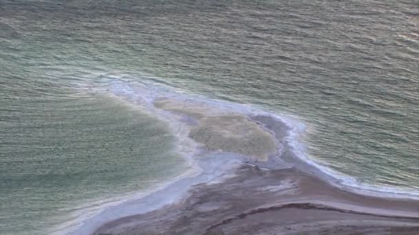 Dead Sea Shore Srail Tükürmek Kum Görünümünü — Stok video