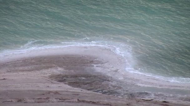 Utsikt Över Sanden Spotta Döda Havet Israel — Stockvideo