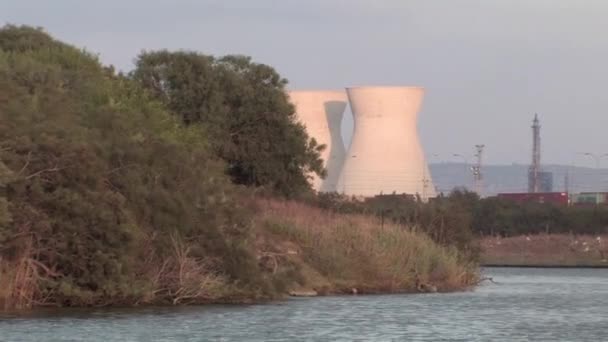 Uitzicht Vanaf Zeilboot Kishon Rivier Haifa Israël — Stockvideo