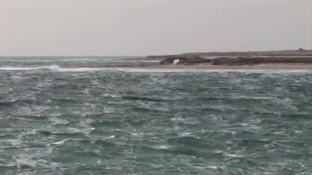 Γραφική Θέα Της Νεκράς Θάλασσας Χειμερινή Καταιγίδα Ισραήλ — Αρχείο Βίντεο
