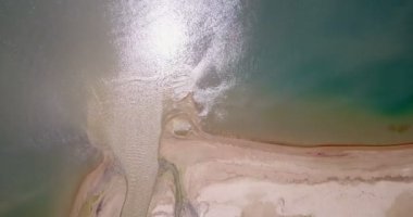 Dead Sea, İsrail için Ürdün Nehri ağız üstten görünüm