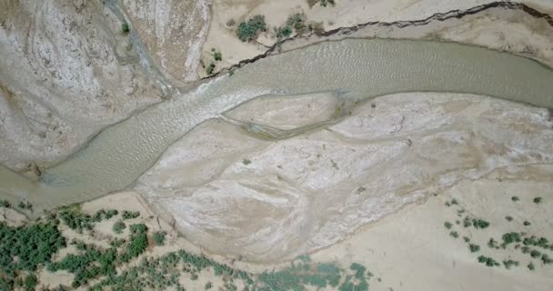 Vista Superior Desembocadura Del Río Jordán Mar Muerto Israel — Vídeo de stock