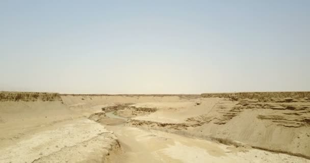 Vista Panorámica Desembocadura Del Río Jordán Hasta Mar Muerto Israel — Vídeos de Stock