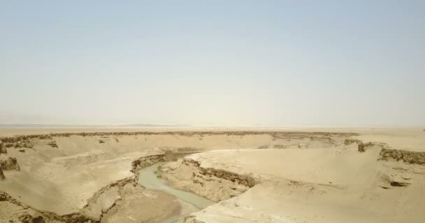 Vista Panoramica Della Foce Del Fiume Giordano Sul Mar Morto — Video Stock