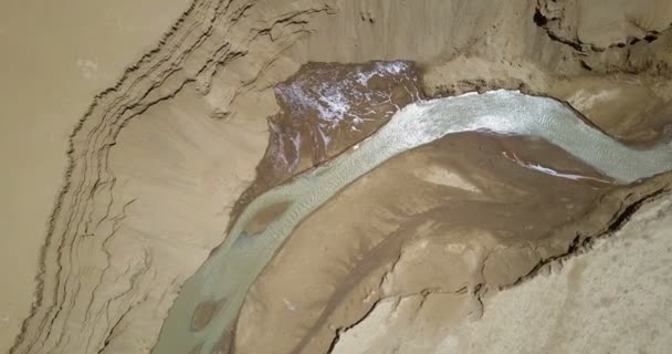 Vista Dall Alto Della Foce Del Fiume Giordano Mar Morto — Video Stock