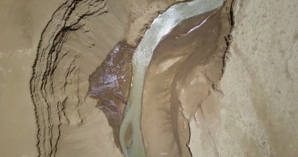 Vista Superior Desembocadura Del Río Jordán Mar Muerto Israel — Vídeos de Stock