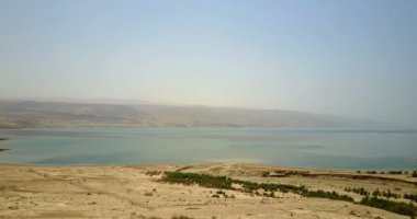 Dead Sea, İsrail Ürdün Nehri ağzına panoramik manzaralı