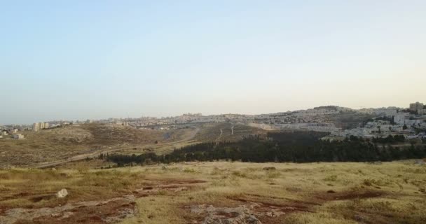 Vista Panorâmica Leste Jerusalém Hills Bairros — Vídeo de Stock