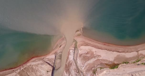 Вид Сверху Устья Реки Иордан Мертвое Море Израиль — стоковое видео