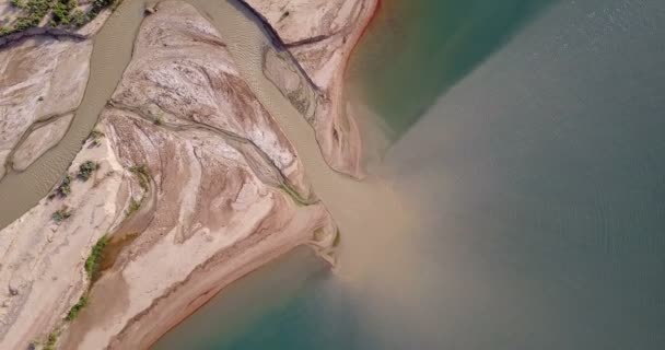 Vista Superior Desembocadura Del Río Jordán Mar Muerto Israel — Vídeos de Stock