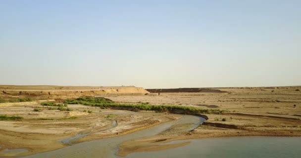Vista Aérea Panorámica Del Desfiladero Del Río Jordán — Vídeos de Stock
