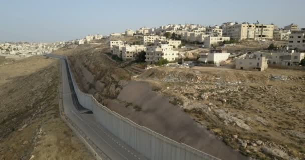 Panoramisch Uitzicht Van Scheiding Hek Oost Jeruzalem Israël — Stockvideo