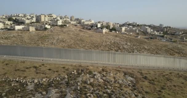 Панорамный Вид Разделительный Забор Восточном Иерусалиме Израиль — стоковое видео