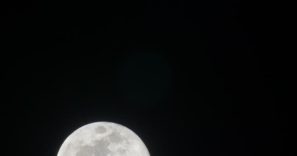 Vue Panoramique Pleine Lune Dans Ciel Noir — Video