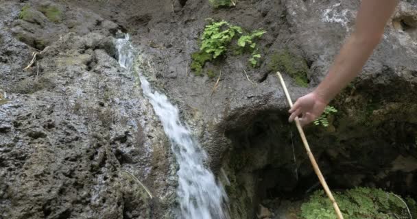 Vista Panorámica Cascada Desierto Ein Gedi Israel — Vídeos de Stock