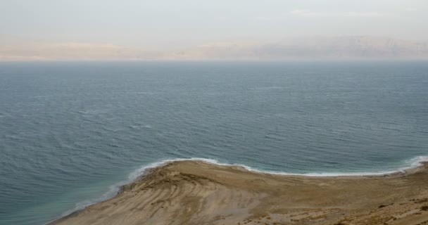 Sakin Ölü Deniz Kıyı Şeridi Manzara Doğal Görünümü — Stok video