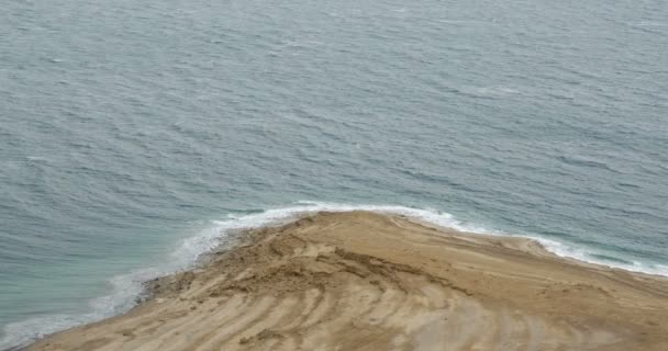 Scenic View Calm Dead Sea Coastline Landscape — Stock Video