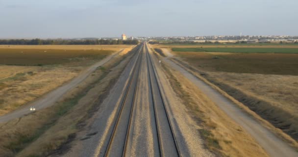 Vue Panoramique Chemin Fer Vers Beer Sheba Néguev Israël — Video