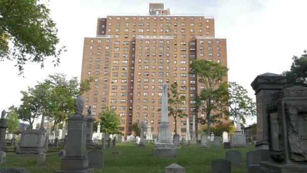 Blick Auf Den Alten Dreifaltigkeitsfriedhof New York — Stockvideo