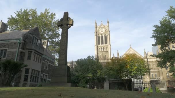 Vista Del Antiguo Cementerio Trinity Church Nueva York — Vídeo de stock