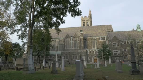 View Old Trinity Church Cemetery New York — Stock Video