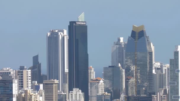 Vista Panorámica Del Horizonte Ciudad Panamá Panamá — Vídeos de Stock