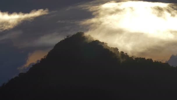 Malerischer Blick Auf Nebelwald Wolken Gehüllt Vulkan Baru Panama — Stockvideo