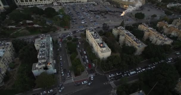 Tel Aviv Stad Oorlog Luchtfoto Illustrationvideo Compisting Aangevallen Simuleert Echte — Stockvideo