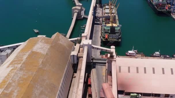 Ashdod Port Factory Rooftop Aerial View — Stock Video