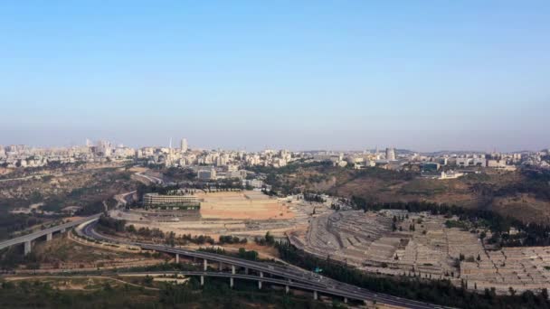 Entrée Principale Jérusalem Vol Aérien Vers Centre Highway Givat Shaul — Video