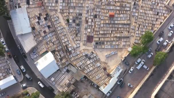 Givat Shaul Größter Friedhof Jerusalem Luftaufnahme Von Oben Sonnenuntergang Juni — Stockvideo