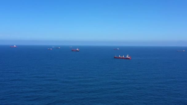 지중해에 화물선 Mediterranean Aerialashdod Port Drone View Ashdod Israel June — 비디오