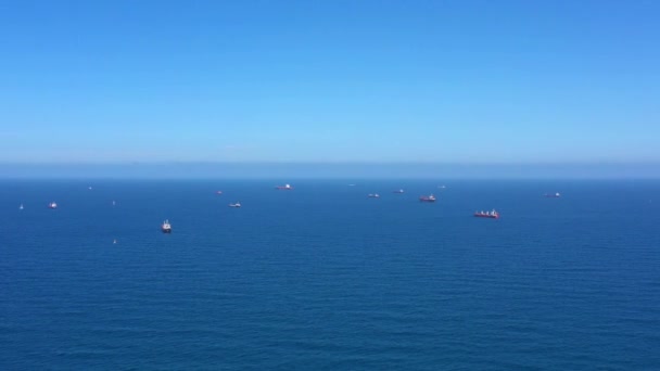 지중해에 화물선 Mediterranean Aerialashdod Port Drone View Ashdod Israel June — 비디오