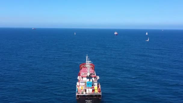 General Cargo Ship Mediterranean Sea Aerialashdod Port Drone View Ashdod — стокове відео