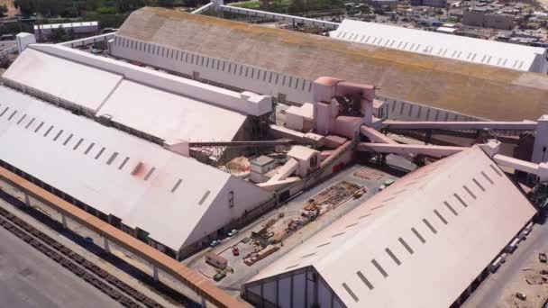 Ashdod Port Factory Rooftop Luftaufnahme — Stockvideo