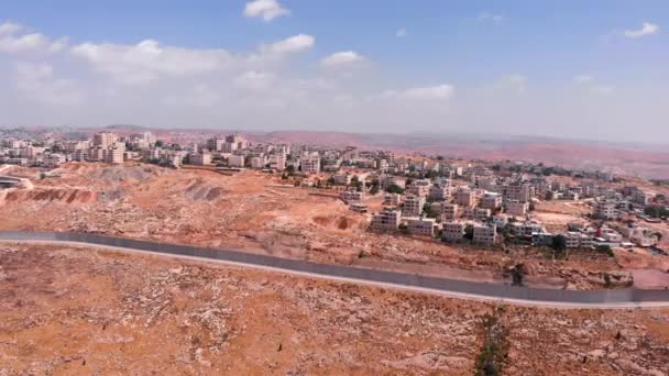 Vista Aérea Del Muro Seguridad Jerusalén Este Imágenes Drones Sobre — Vídeo de stock